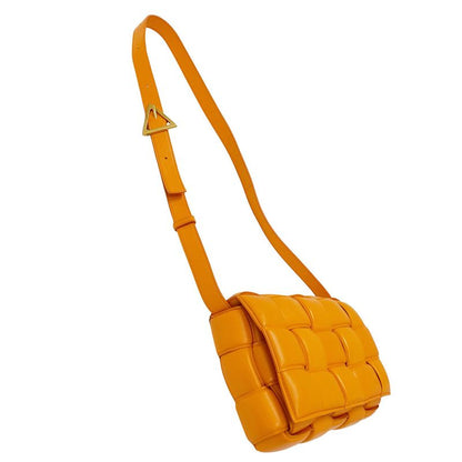 Bottega Veneta Cassette Shoulder Bag Leather Orange Crossbody Braided