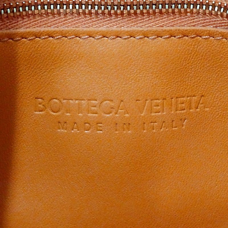Bottega Veneta Cassette Shoulder Bag Leather Orange Crossbody Braided
