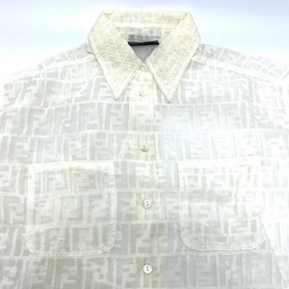 Fendi Blouse Zucca Pattern All Over Sheath Viscose White