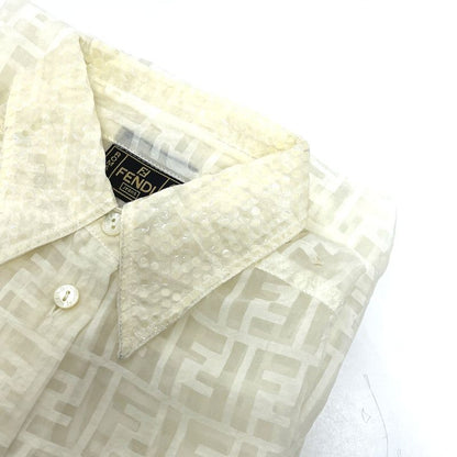 Fendi Blouse Zucca Pattern All Over Sheath Viscose White