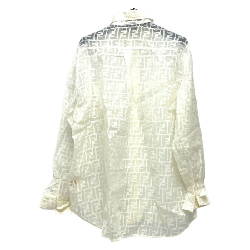 Fendi Blouse Zucca Pattern All Over Sheath Viscose White