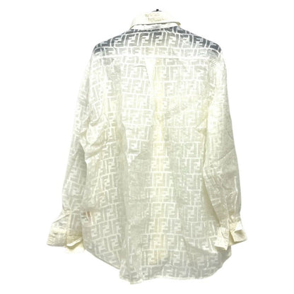 Fendi Blouse Zucca Pattern All Over Sheath Viscose White