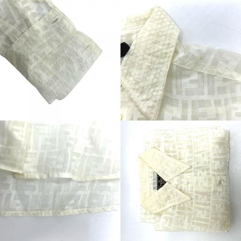 Fendi Blouse Zucca Pattern All Over Sheath Viscose White