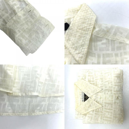 Fendi Blouse Zucca Pattern All Over Sheath Viscose White