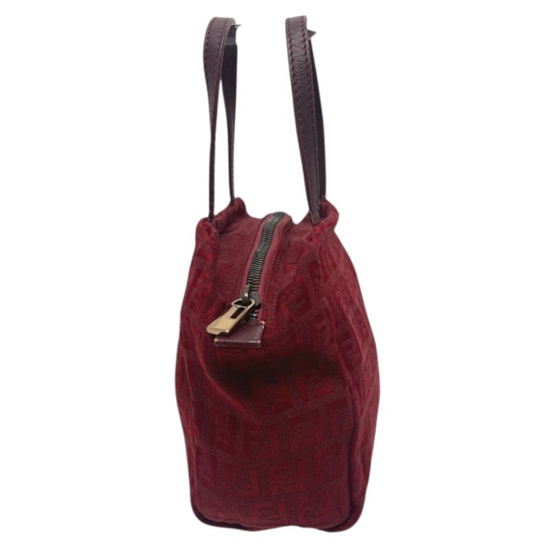 Fendi Handbag Zucca Pattern Canvas Red