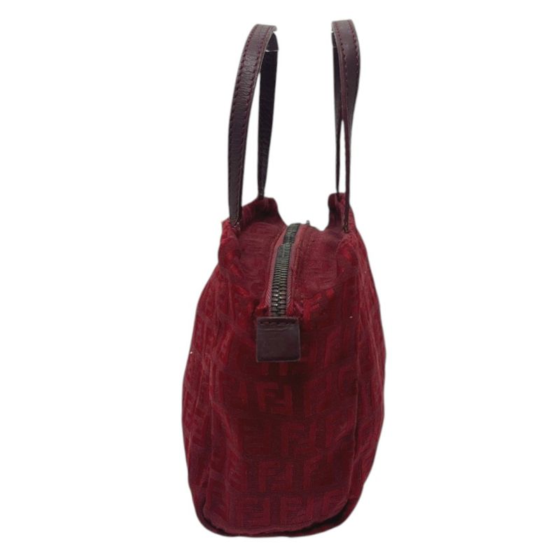 Fendi Handbag Zucca Pattern Canvas Red