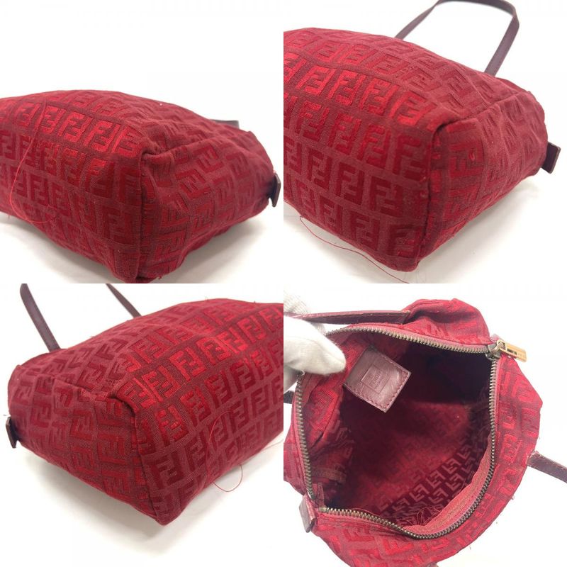 Fendi Handbag Zucca Pattern Canvas Red
