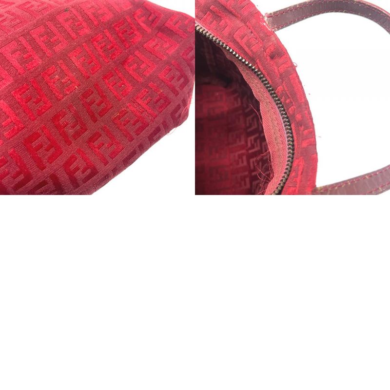 Fendi Handbag Zucca Pattern Canvas Red