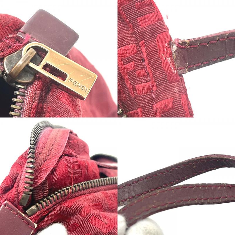 Fendi Handbag Zucca Pattern Canvas Red