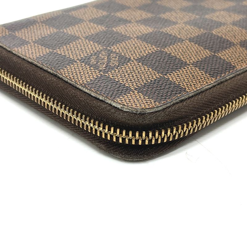 Louis Vuitton Wallet Zippy Damier Canvas Ebene Brown