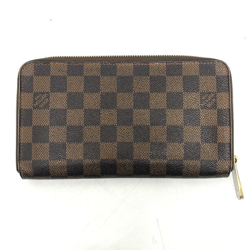 Louis Vuitton Wallet Zippy Damier Canvas Ebene Brown