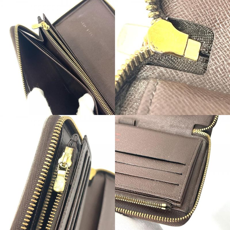 Louis Vuitton Wallet Zippy Damier Canvas Ebene Brown