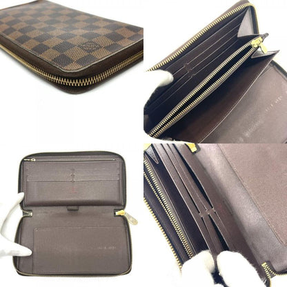 Louis Vuitton Wallet Zippy Damier Canvas Ebene Brown