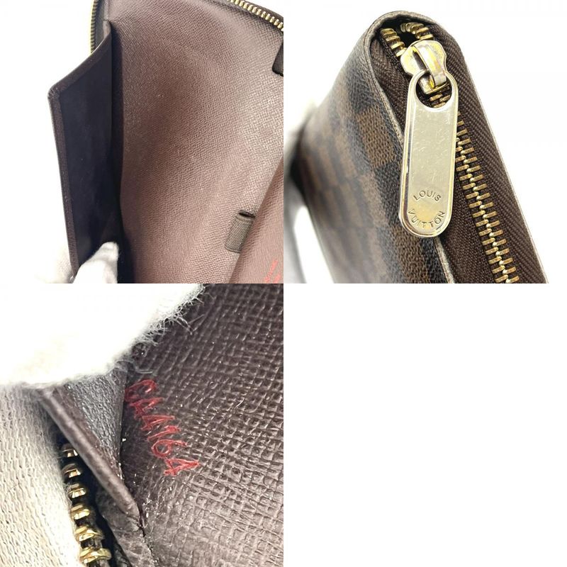Louis Vuitton Wallet Zippy Damier Canvas Ebene Brown
