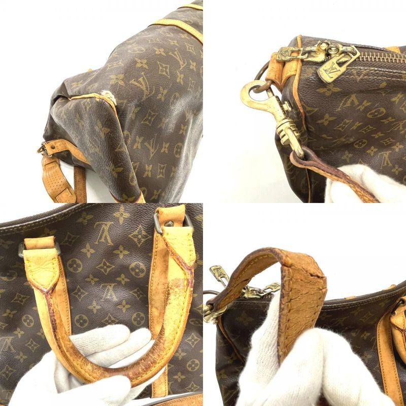 Louis Vuitton Boston Bag Keepall Bandouliere 55 Monogram Canvas Brown