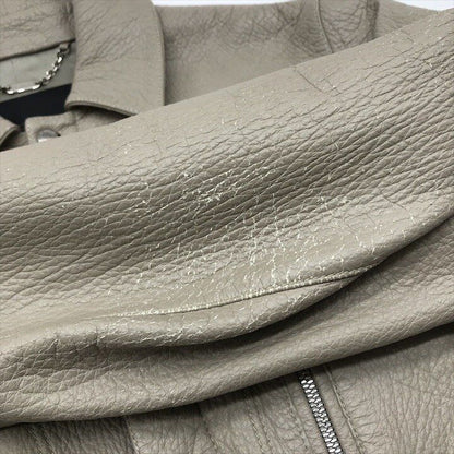 Loewe Deer Skin Riders Jacket Top Beige