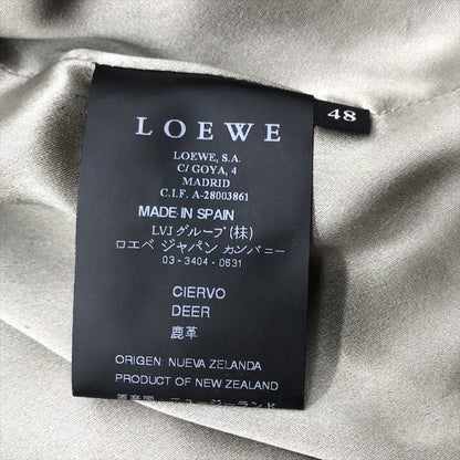 Loewe Deer Skin Riders Jacket Top Beige