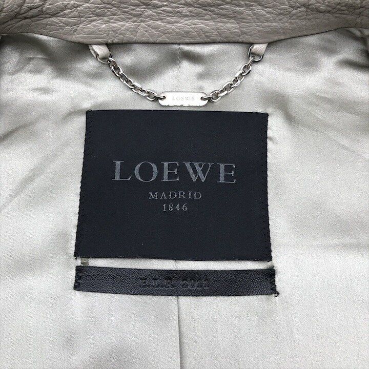 Loewe Deer Skin Riders Jacket Top Beige