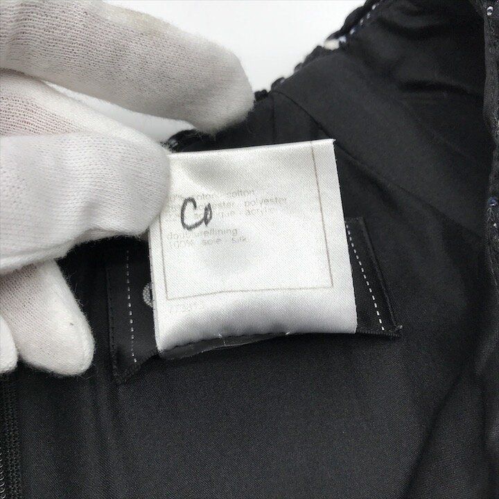 Chanel CC Logo Button Tweed Dress Black 38