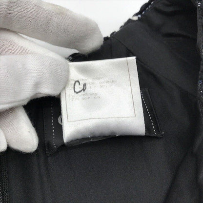 Chanel CC Logo Button Tweed Dress Black 38