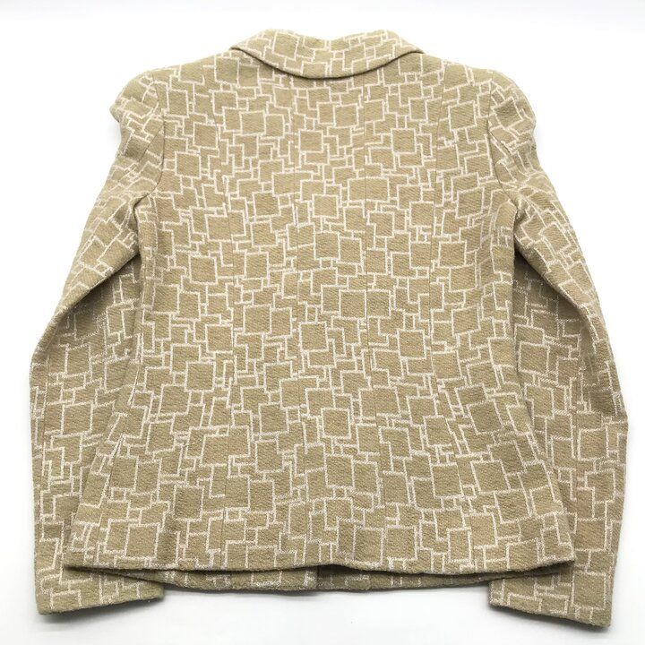 Chanel CC Logo Button Tweed All Over Pattern Jacket Ivory