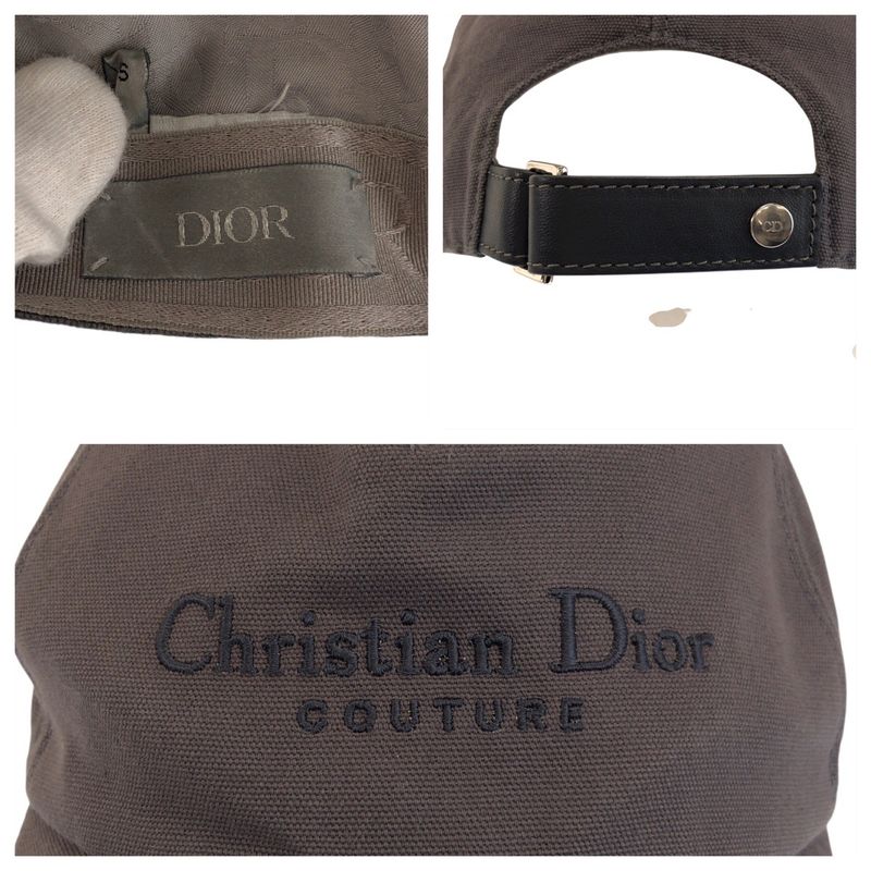 Dior Gray Silver Cotton Cap Hat