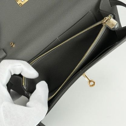 Hermes Kelly Wallet to Go Epsom Grismeyer Gray Gold