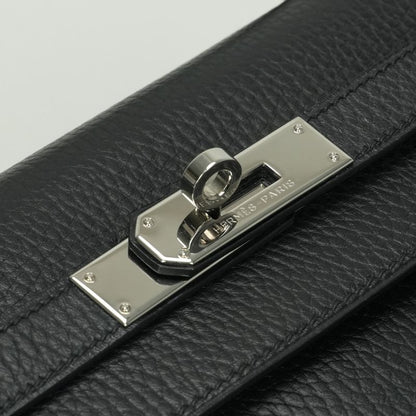 Hermes Kelly 32 Tote Shoulder Bag Ardennes Noir Black Silver Sellier 2-Way