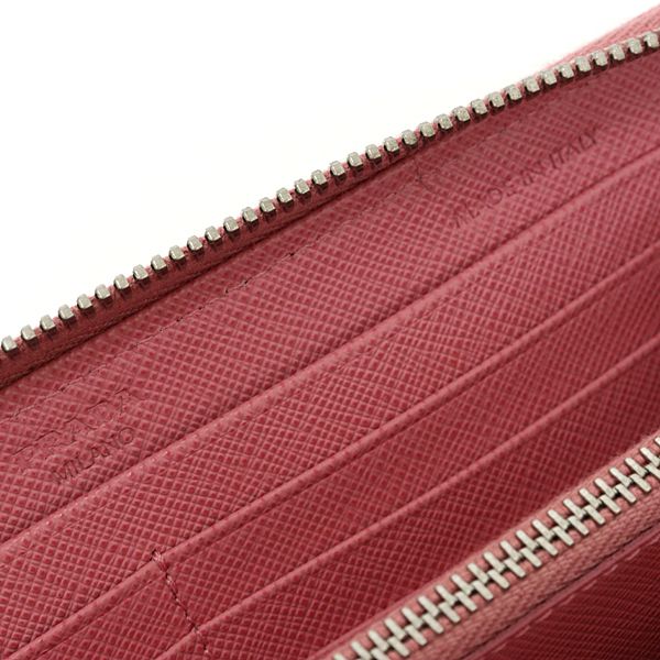 Prada Saffiano Zip Around Wallet Petalo 1 Pink