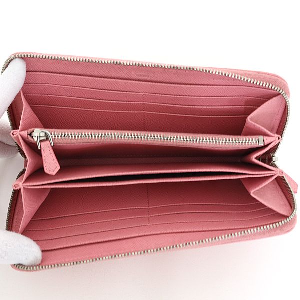 Prada Saffiano Zip Around Wallet Petalo 1 Pink