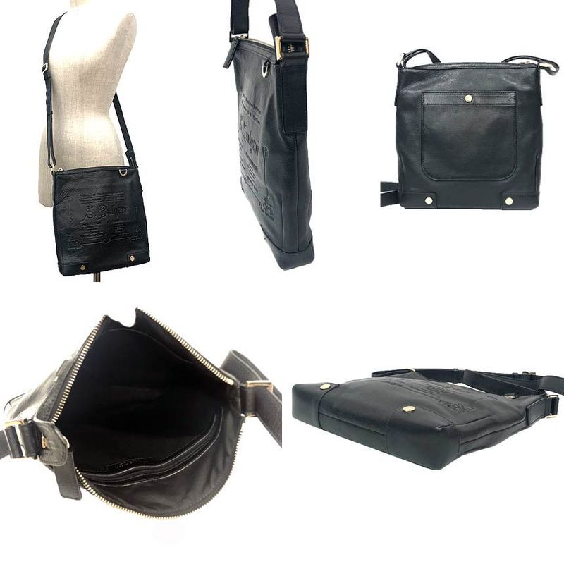 Bvlgari Leather Shoulder Bag Collezone Black