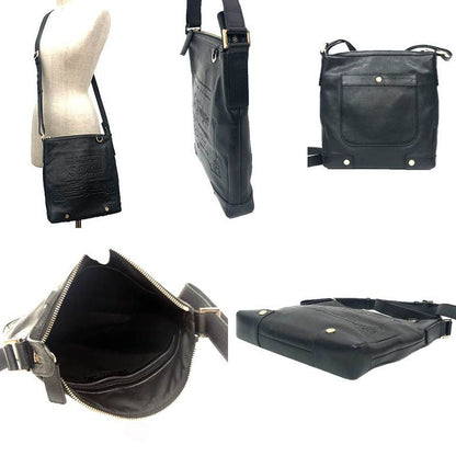 Bvlgari Leather Shoulder Bag Collezone Black
