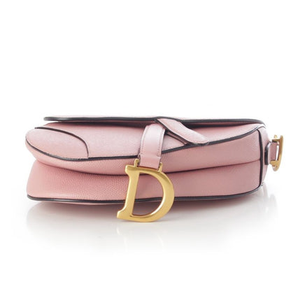 Dior Leather Saddle Bag Logo 2-Way Pink