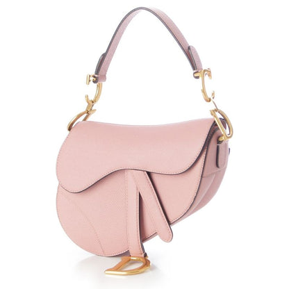 Dior Leather Saddle Bag Logo 2-Way Pink