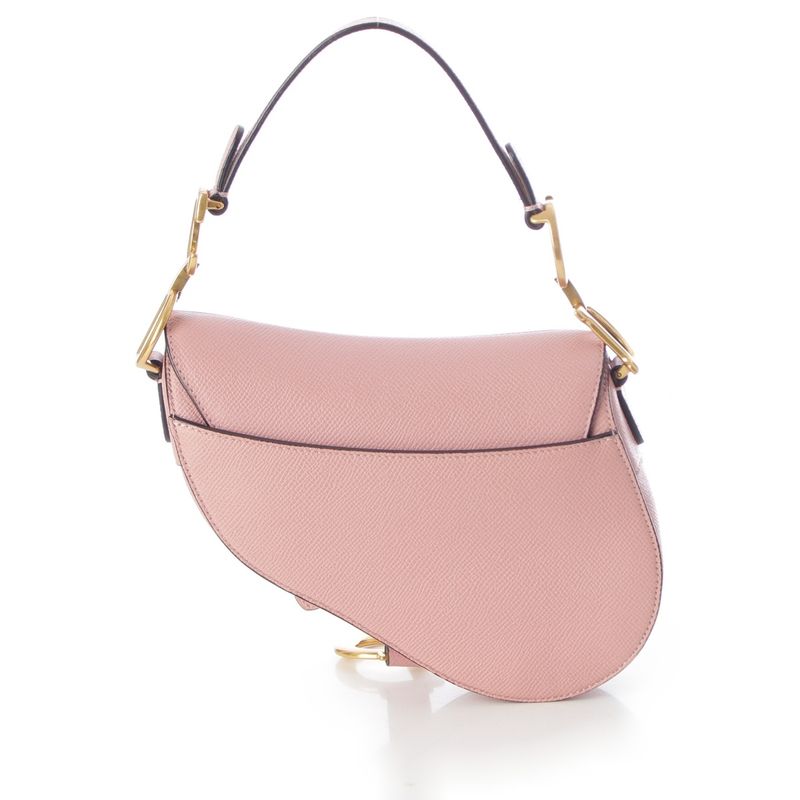 Dior Leather Saddle Bag Logo 2-Way Pink