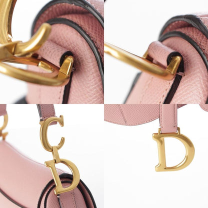 Dior Leather Saddle Bag Logo 2-Way Pink