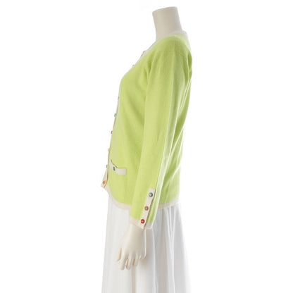 Chanel Cashmere CC Logo Multicolor Button Short Sleeve Top Long Cardigan