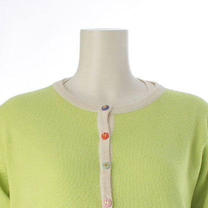 Chanel Cashmere CC Logo Multicolor Button Short Sleeve Top Long Cardigan