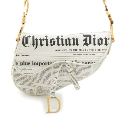 Dior Galliano Era Leather New Paper Print All Over Newspaper Pattern Handbag