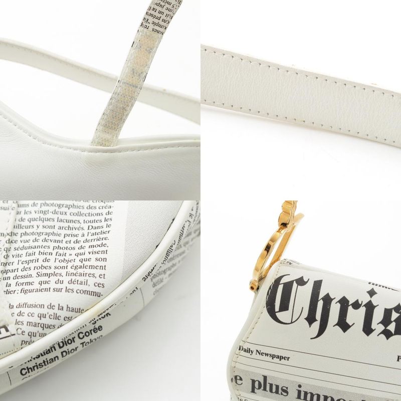 Dior Galliano Era Leather New Paper Print All Over Newspaper Pattern Handbag