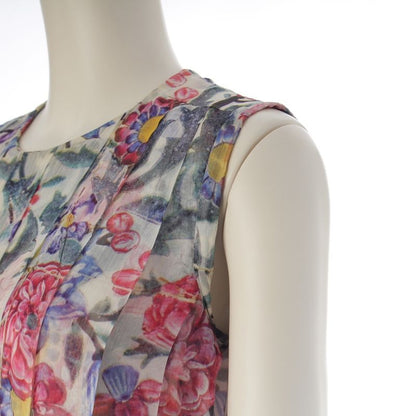 Chanel Silk Floral Sleeveless Dress Multicolor 34