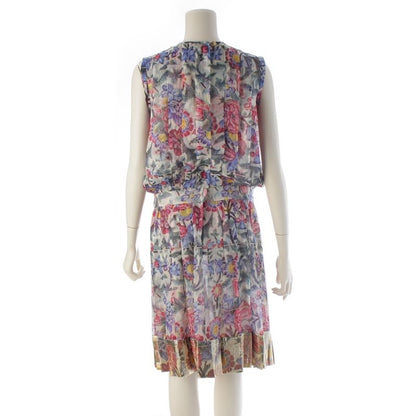 Chanel Silk Floral Sleeveless Dress Multicolor 34