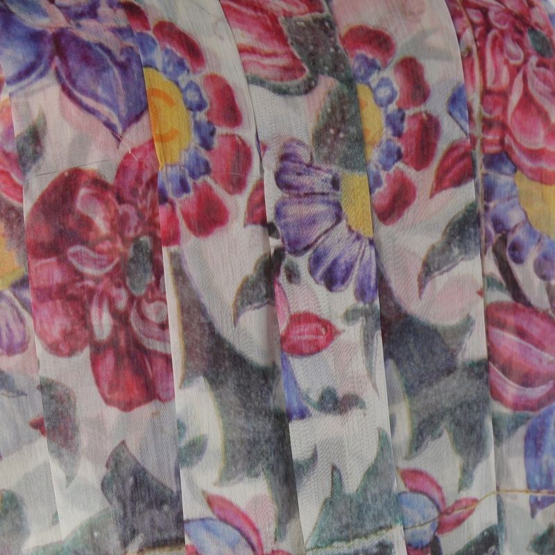 Chanel Silk Floral Sleeveless Dress Multicolor 34