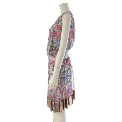 Chanel Silk Floral Sleeveless Dress Multicolor 34