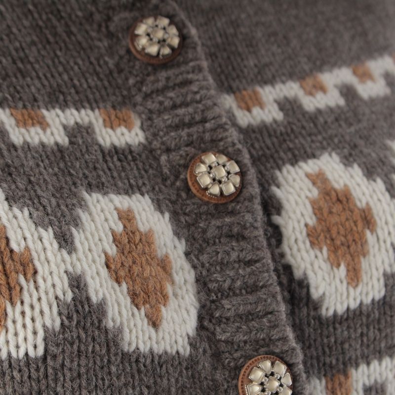 Chanel Wool Yak Cashmere Fleece Knit Dress High Neck Gray Brown 34