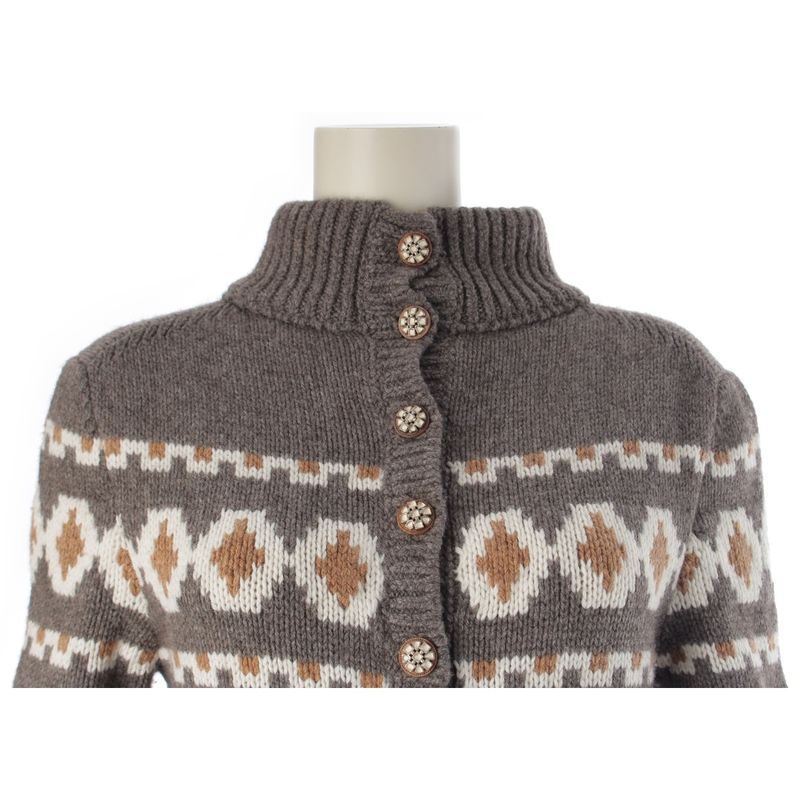 Chanel Wool Yak Cashmere Fleece Knit Dress High Neck Gray Brown 34