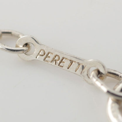 Tiffany & Co Elsa Peretti Green Jade Apple Long Necklace Silver