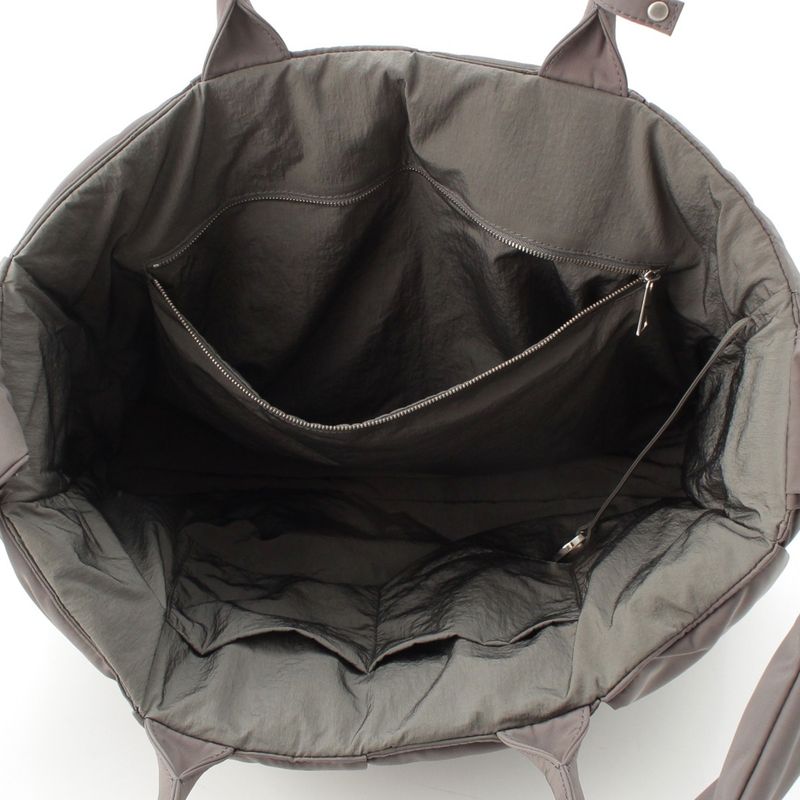Bottega Veneta Maxi Intrecciato Arco Nylon Large 2-Way Shoulder Tote Gray Moss
