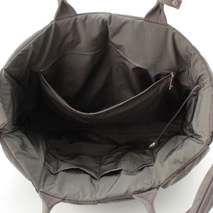 Bottega Veneta Maxi Intrecciato Arco Nylon Large 2-Way Shoulder Tote Gray Moss