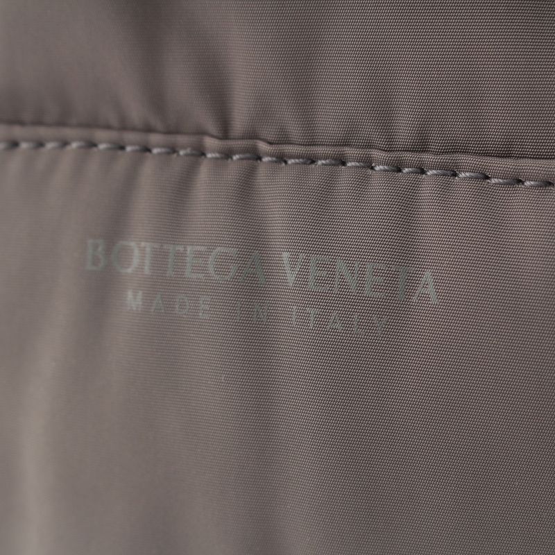 Bottega Veneta Maxi Intrecciato Arco Nylon Large 2-Way Shoulder Tote Gray Moss